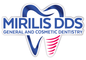 mirilis logo clear background blue letters